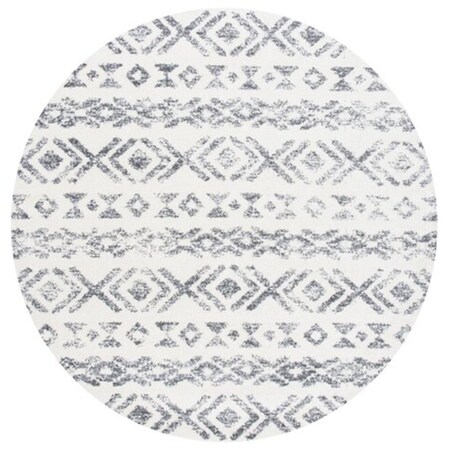 Safavieh 6 ft. 7 in. x 6 ft. 7 in. Tulum Contemporary & Vintage Round Power Loomed Rug - Ivory & Gray TUL653A-7R